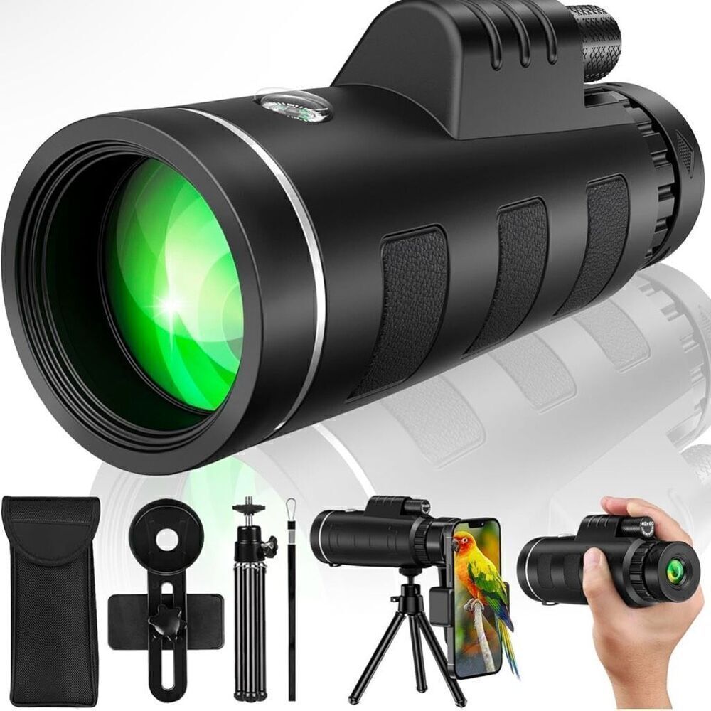 40x60 Monocular Telescope Smartphone Adapter High Powered BAK4 Prism FMC Monocul